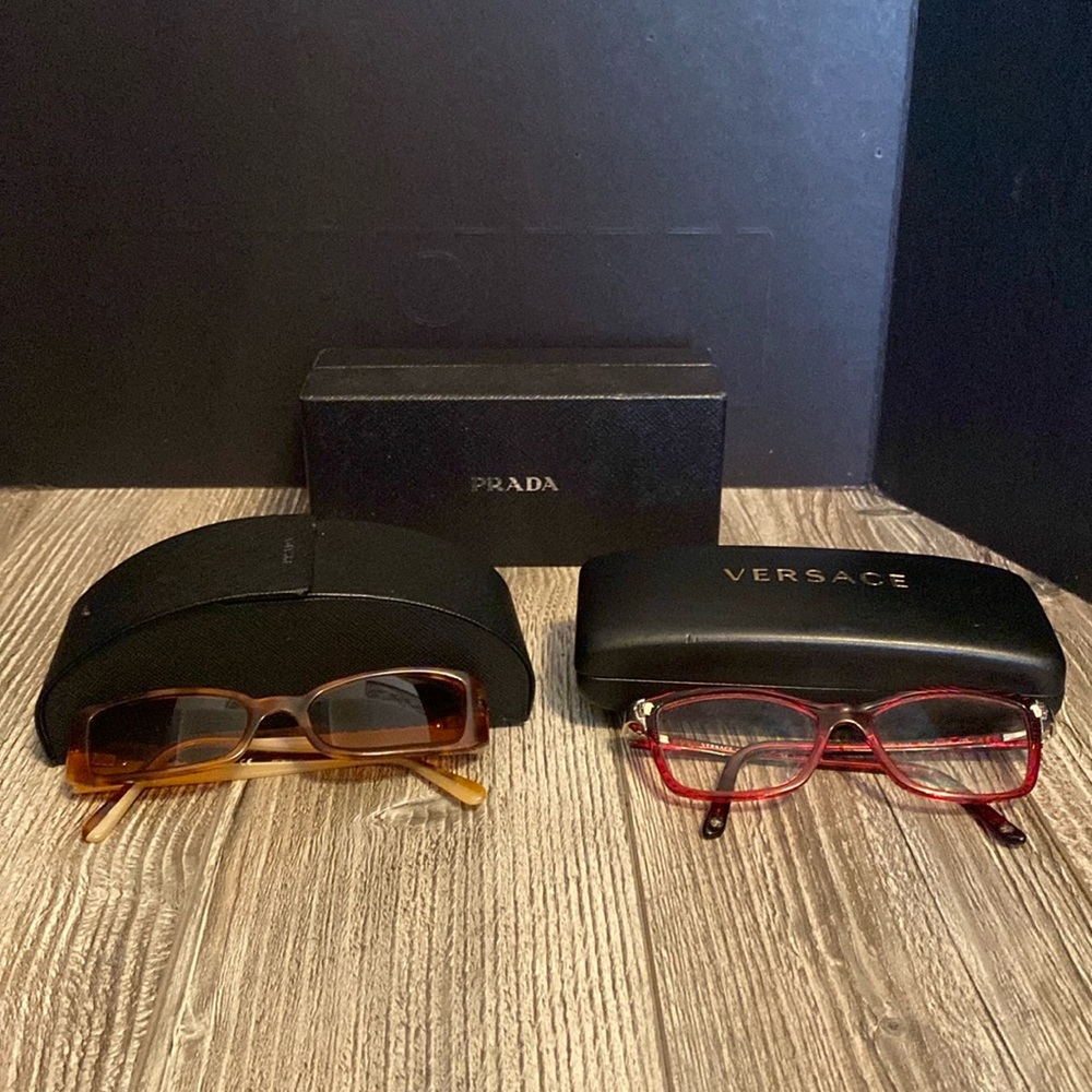 Prada and Versace Glasses 👓 prescription Cases unisex